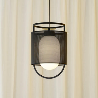 Solara Suspension Cylindre en Maille Accent en Laiton Industriel