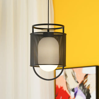 Solara Suspension Cylindre en Maille Accent en Laiton Industriel