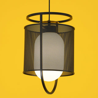 Solara Suspension Cylindre en Maille Accent en Laiton Industriel