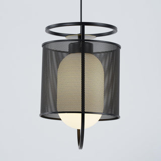 Solara Suspension Cylindre en Maille Accent en Laiton Industriel