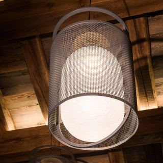 Solara Suspension Cylindre en Maille Accent en Laiton Industriel