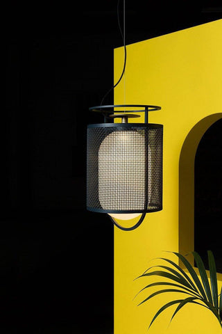 Solara Suspension Cylindre en Maille Accent en Laiton Industriel