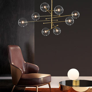 Valentina Lustre Multi Moderne, Métal/Verre, Noir/Doré, Salon