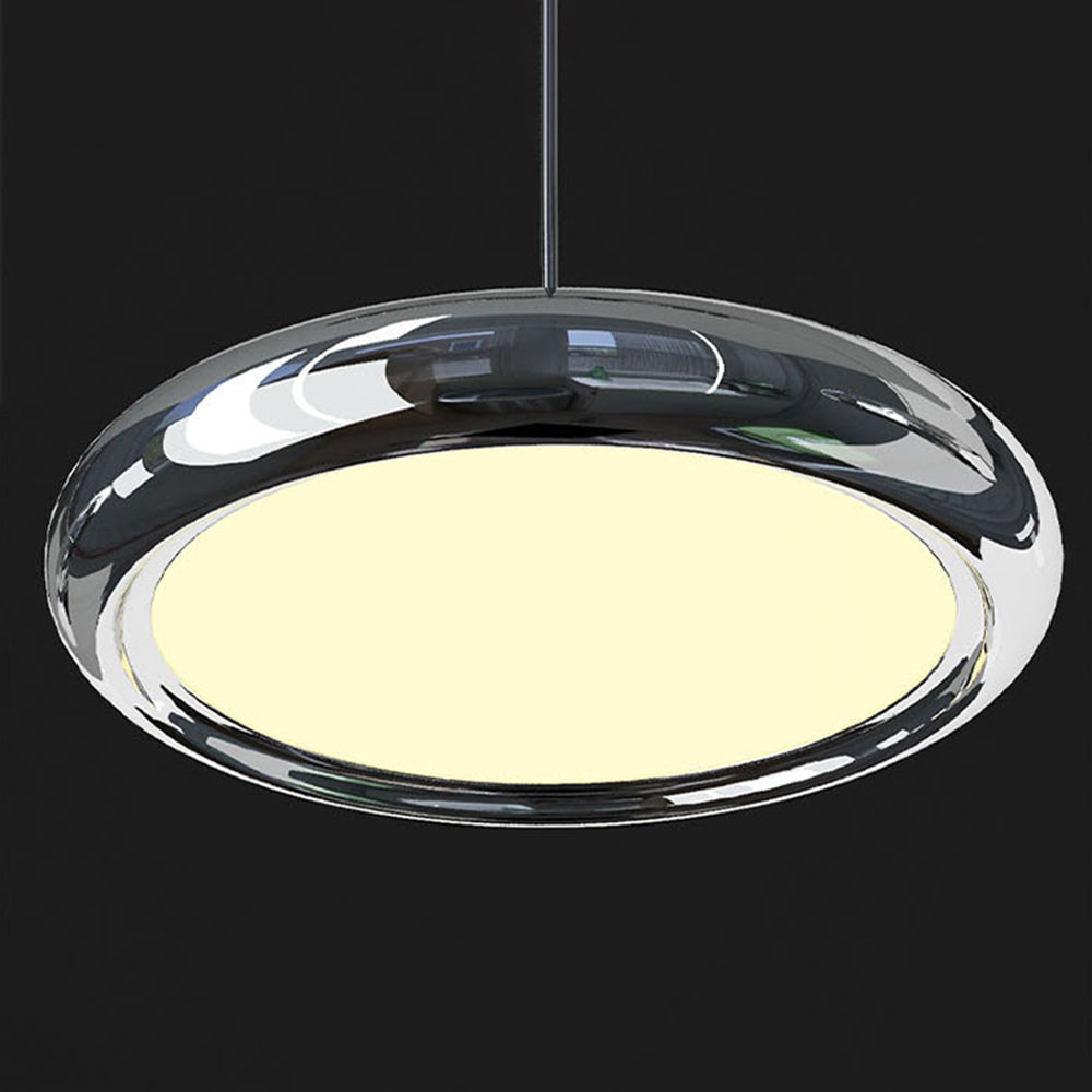 Arisha Suspension Ronde Moderne, Métal/Acrylique, Argent/Or/Rose Rouge, Salon