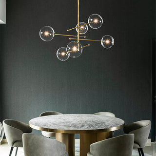 Valentina Lustre Multi Moderne, Métal/Verre, Noir/Doré, Salon