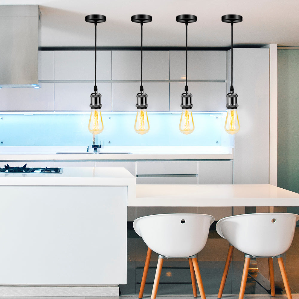 Silva Rétro LED Suspension Noir/Or Métal Verre Chambre À Coucher