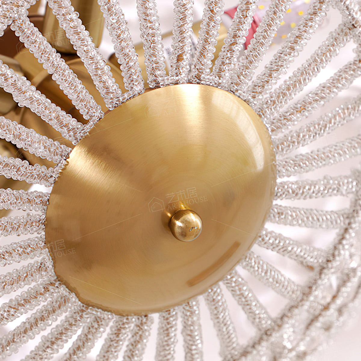 The smaller size option of the Devan Crystal Ceiling Light.