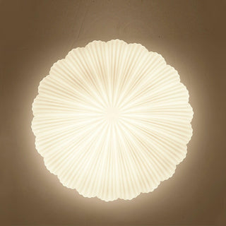 Solara Plafonnier Forme Coquillage Cannelé Doux Élégant