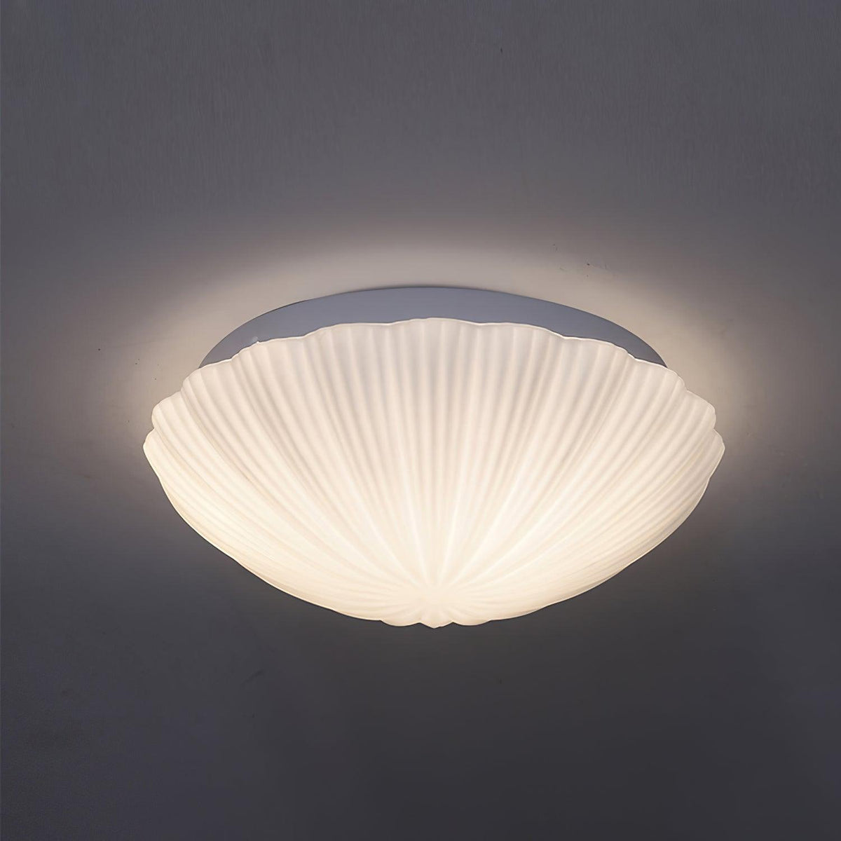 Fiorelle Plafonnier Forme Coquillage Cannelé Doux Élégant
