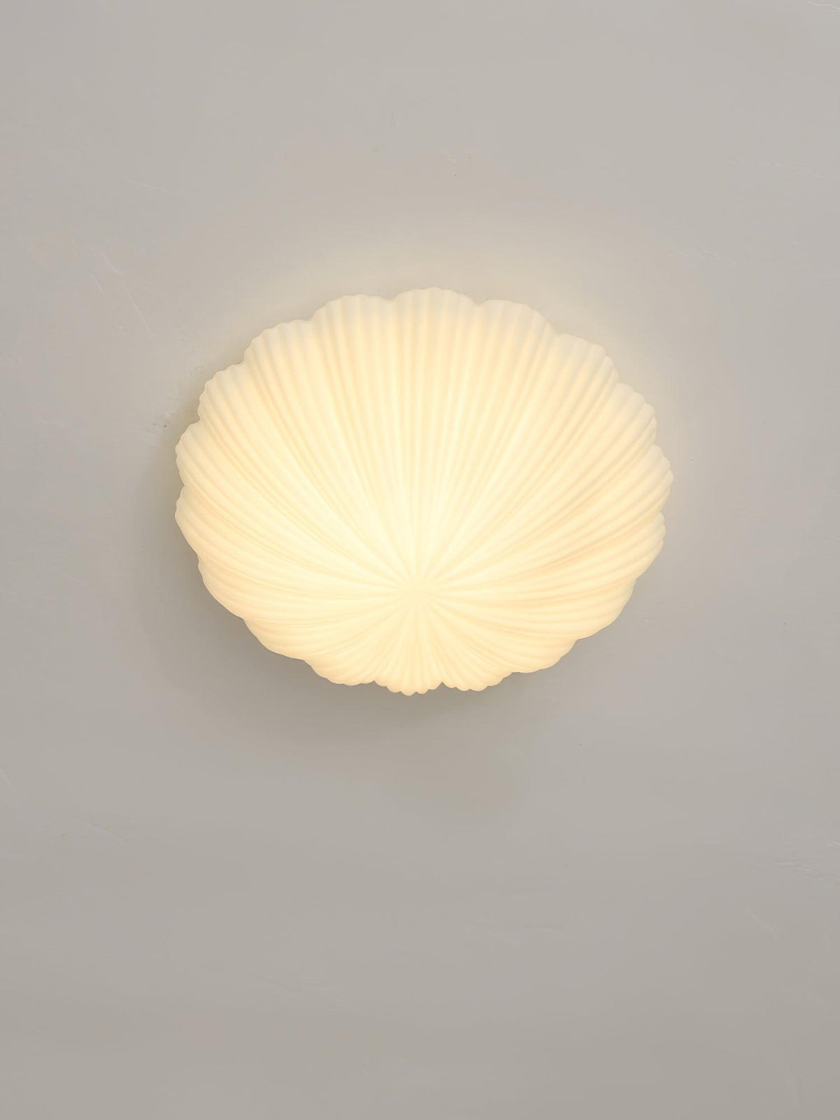 Fiorelle Plafonnier Forme Coquillage Cannelé Doux Élégant