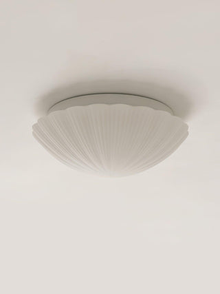 Solara Plafonnier Forme Coquillage Cannelé Doux Élégant