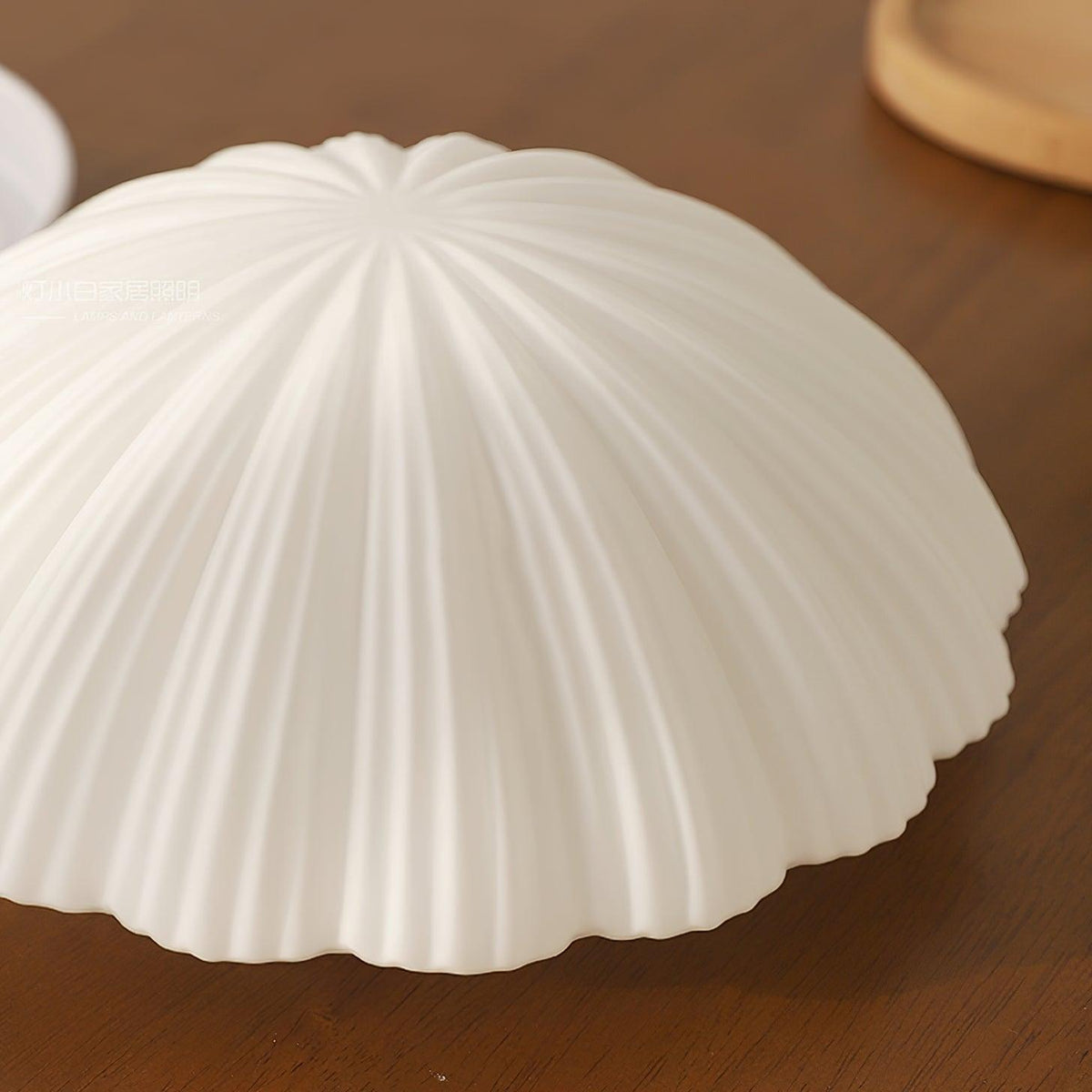 Fiorelle Plafonnier Forme Coquillage Cannelé Doux Élégant