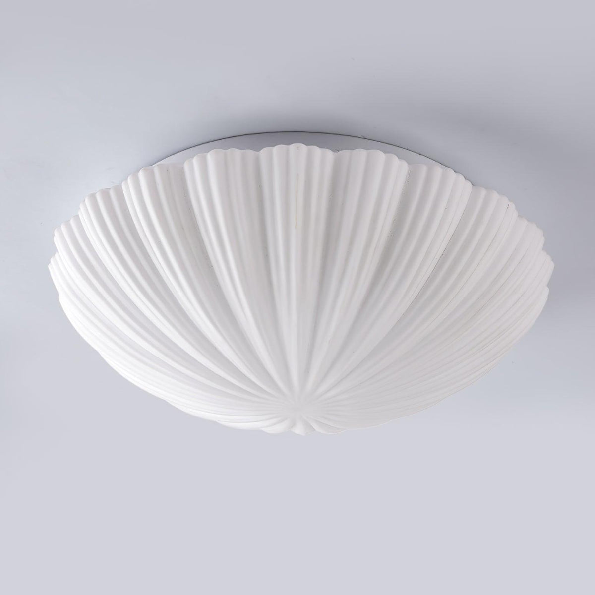 Fiorelle Plafonnier Forme Coquillage Cannelé Doux Élégant