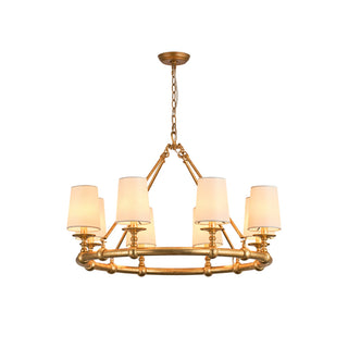 Unite Lustre Rond Industriel Vintage En Métal Doré