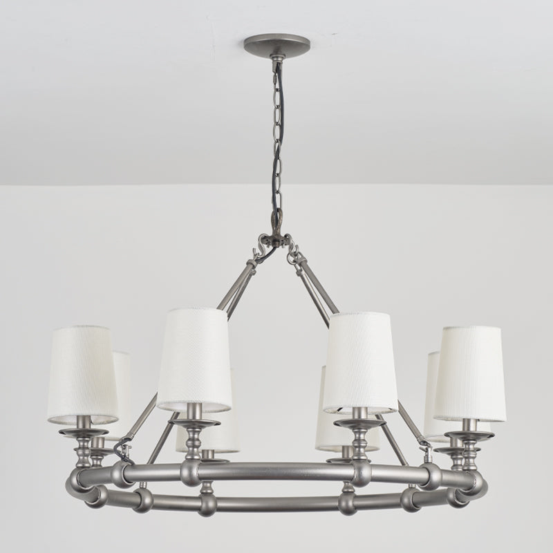 Unite Lustre Rond Industriel Vintage En Métal Doré