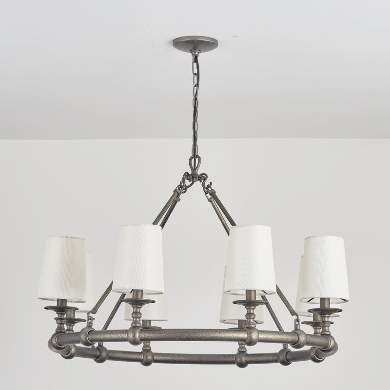 Unite Lustre Rond Industriel Vintage En Métal Doré