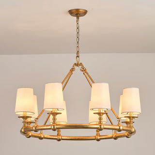 Unite Lustre Rond Industriel Vintage En Métal Doré