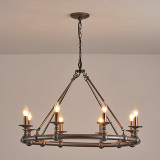 Unite Lustre Rond Industriel Vintage En Métal Doré