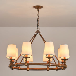 Unite Lustre Rond Industriel Vintage En Métal Doré
