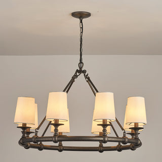 Unite Lustre Rond Industriel Vintage En Métal Doré