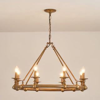Unite Lustre Rond Industriel Vintage En Métal Doré
