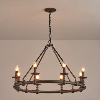 Unite Lustre Rond Industriel Vintage En Métal Doré