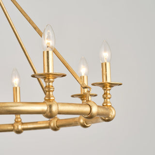 Unite Lustre Rond Industriel Vintage En Métal Doré