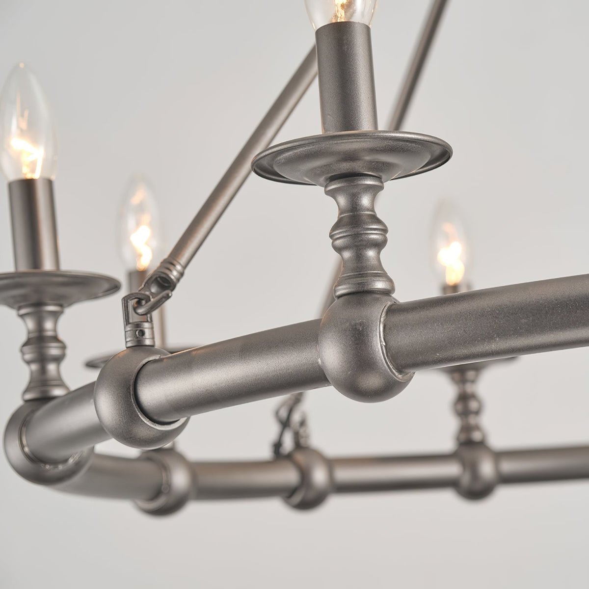 Unite Lustre Rond Industriel Vintage En Métal Doré