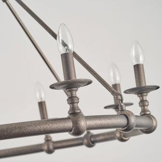 Unite Lustre Rond Industriel Vintage En Métal Doré