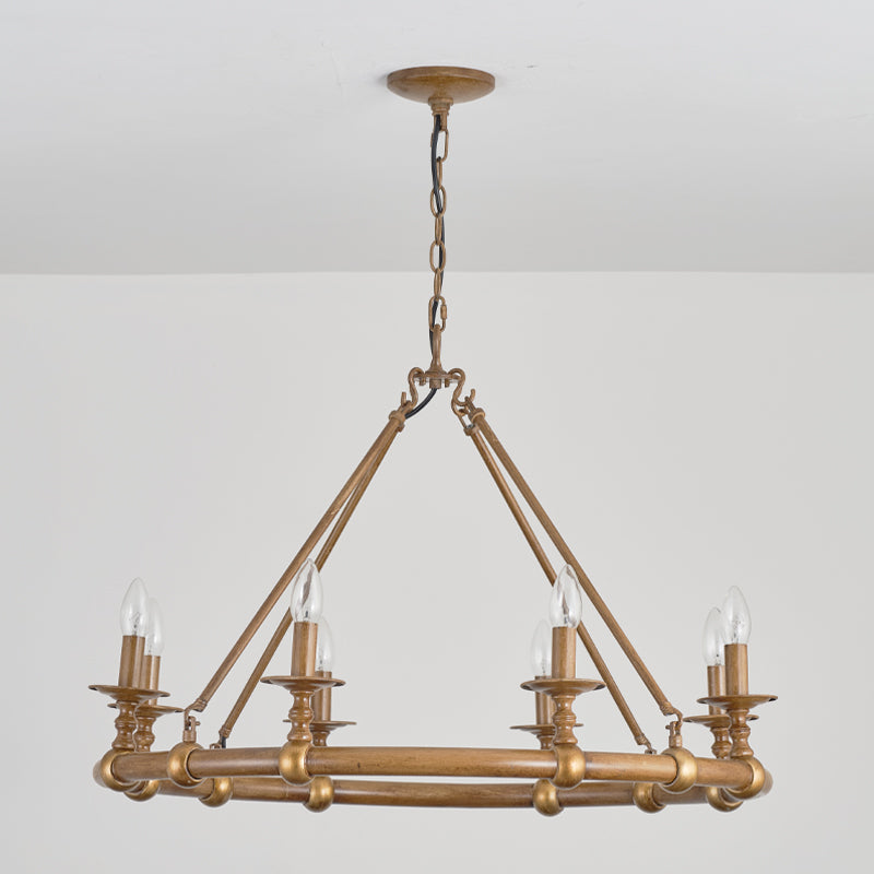 Unite Lustre Rond Industriel Vintage En Métal Doré