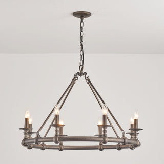 Unite Lustre Rond Industriel Vintage En Métal Doré