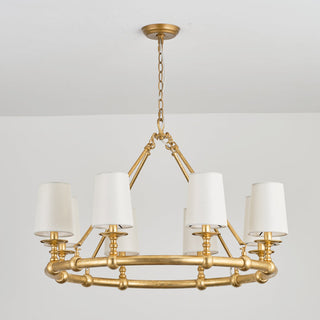 Unite Lustre Rond Industriel Vintage En Métal Doré