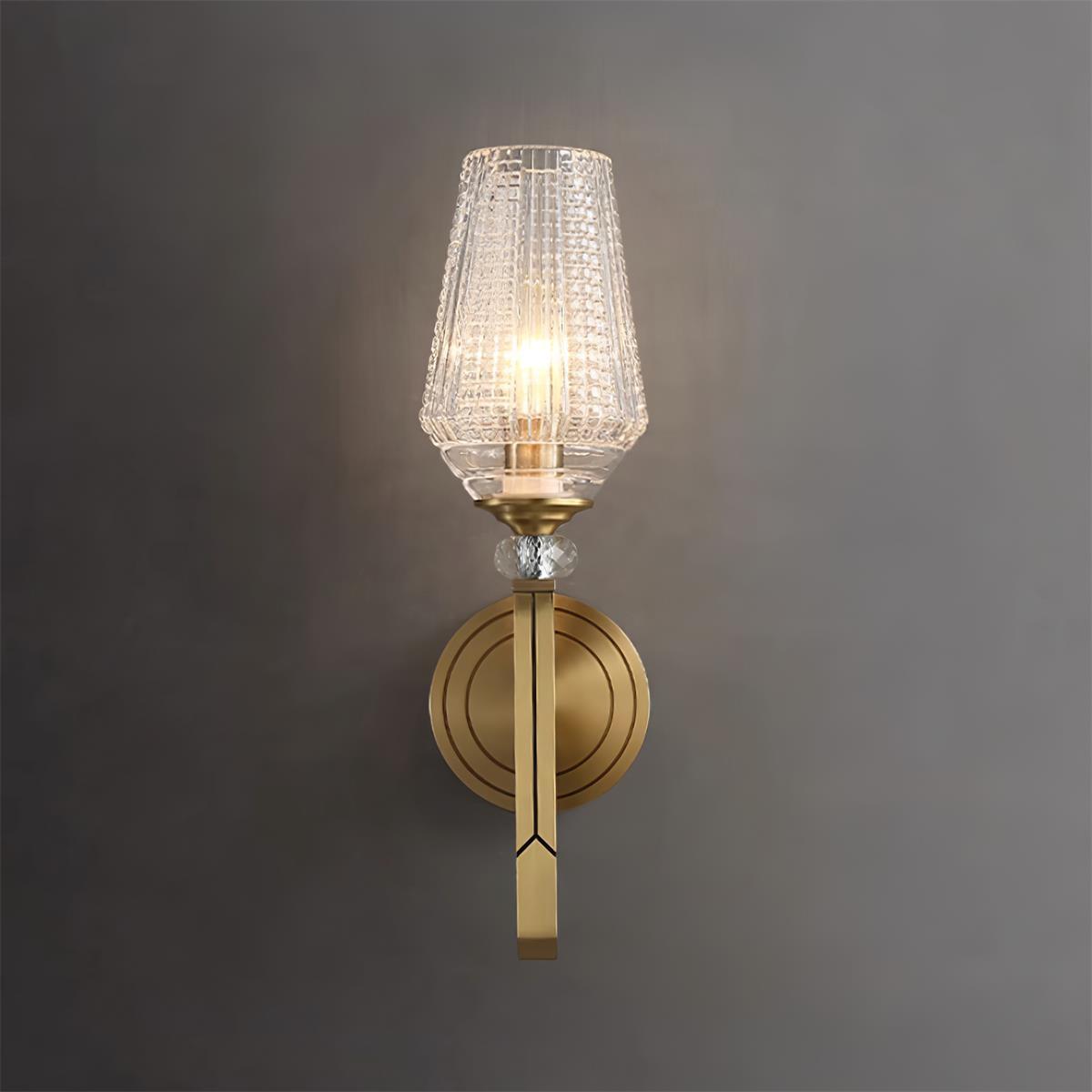 Tevelia Applique Murale Laiton Cristal Élégante