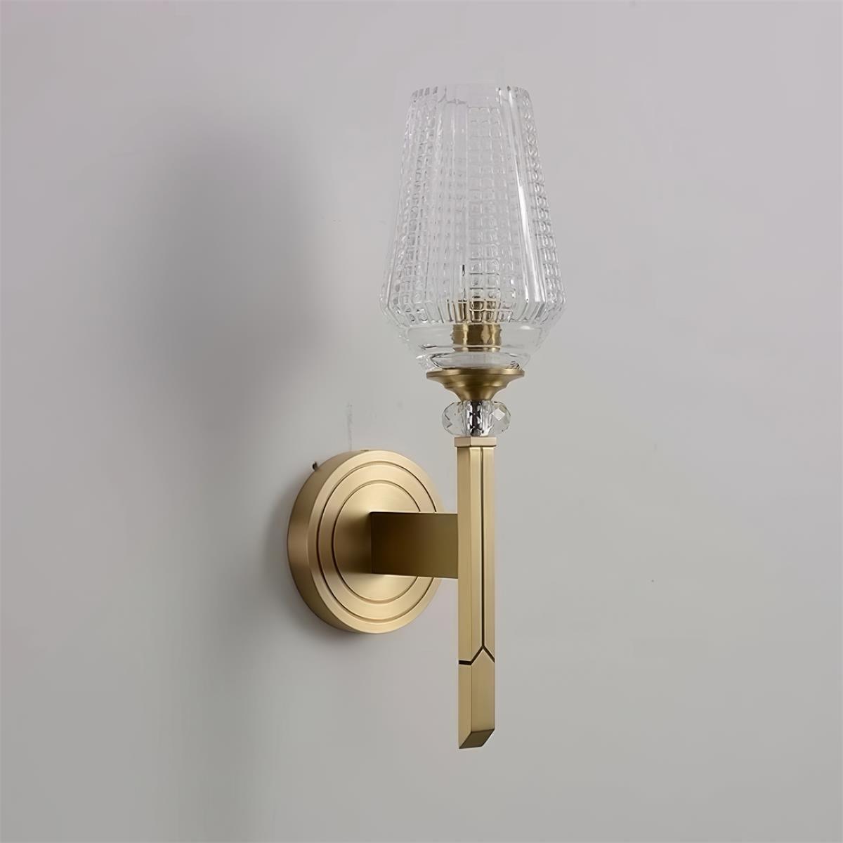 Tevelia Applique Murale Laiton Cristal Élégante