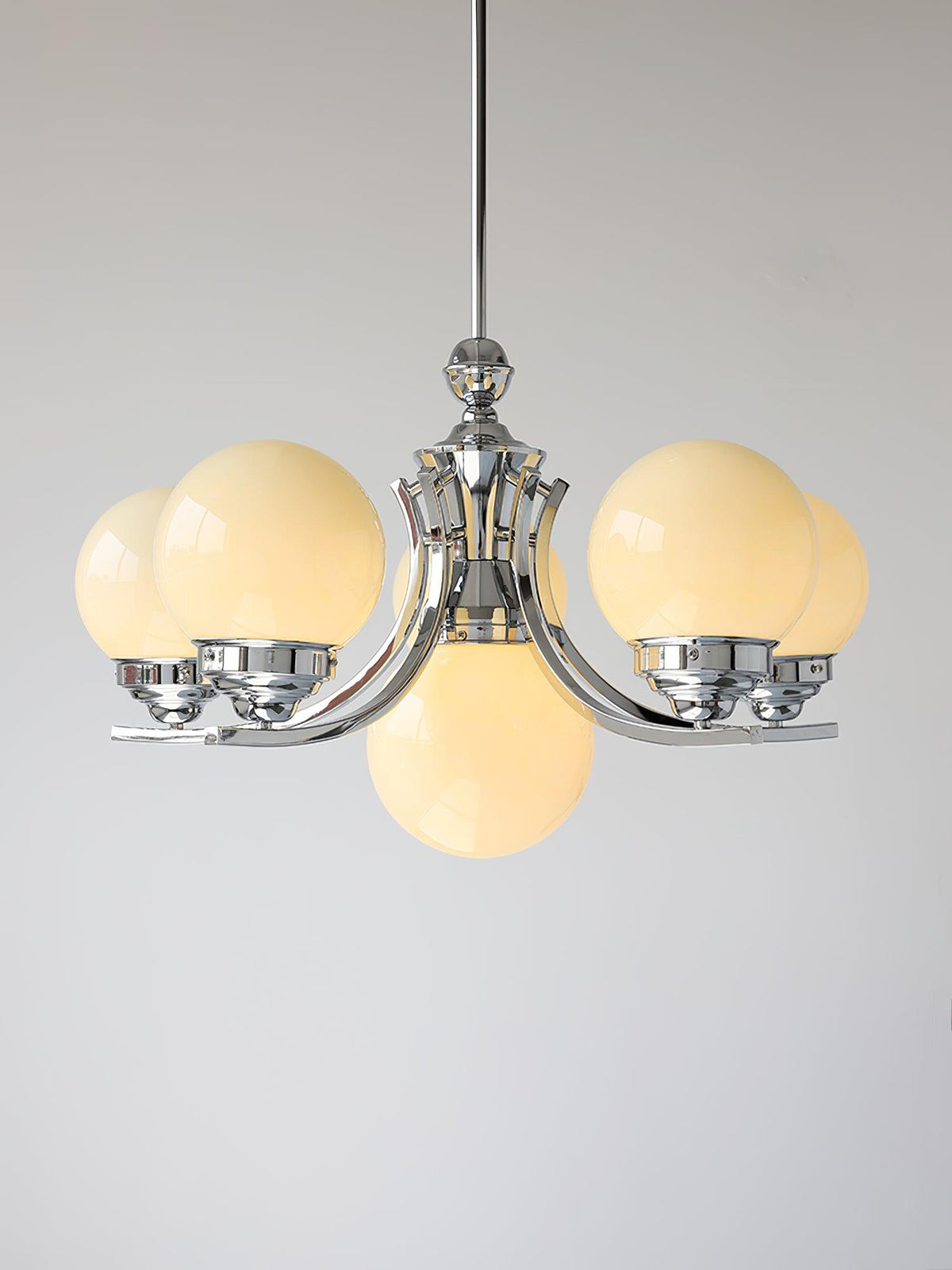 Cedine Lustre Globe Chrome Moderne 5-Lumières