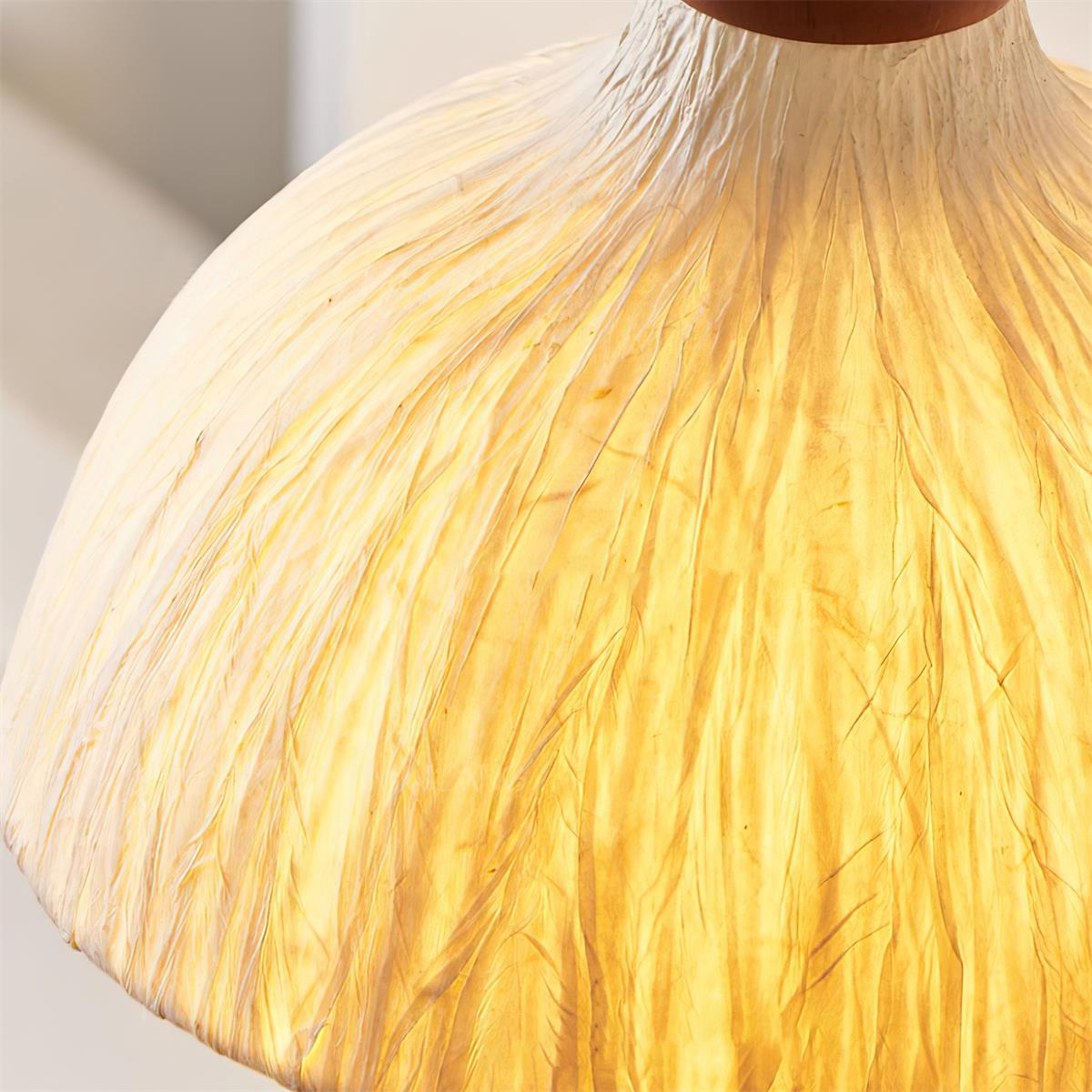 Wall Lamp Rice Paper Shade Wood Arm-Neutral Decor