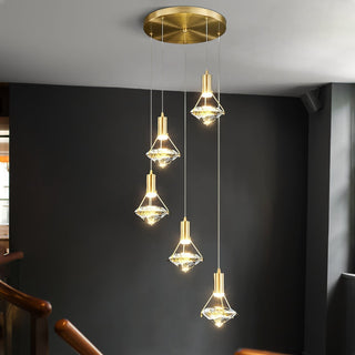 Elysianire Suspension Laiton Cristal Élégante
