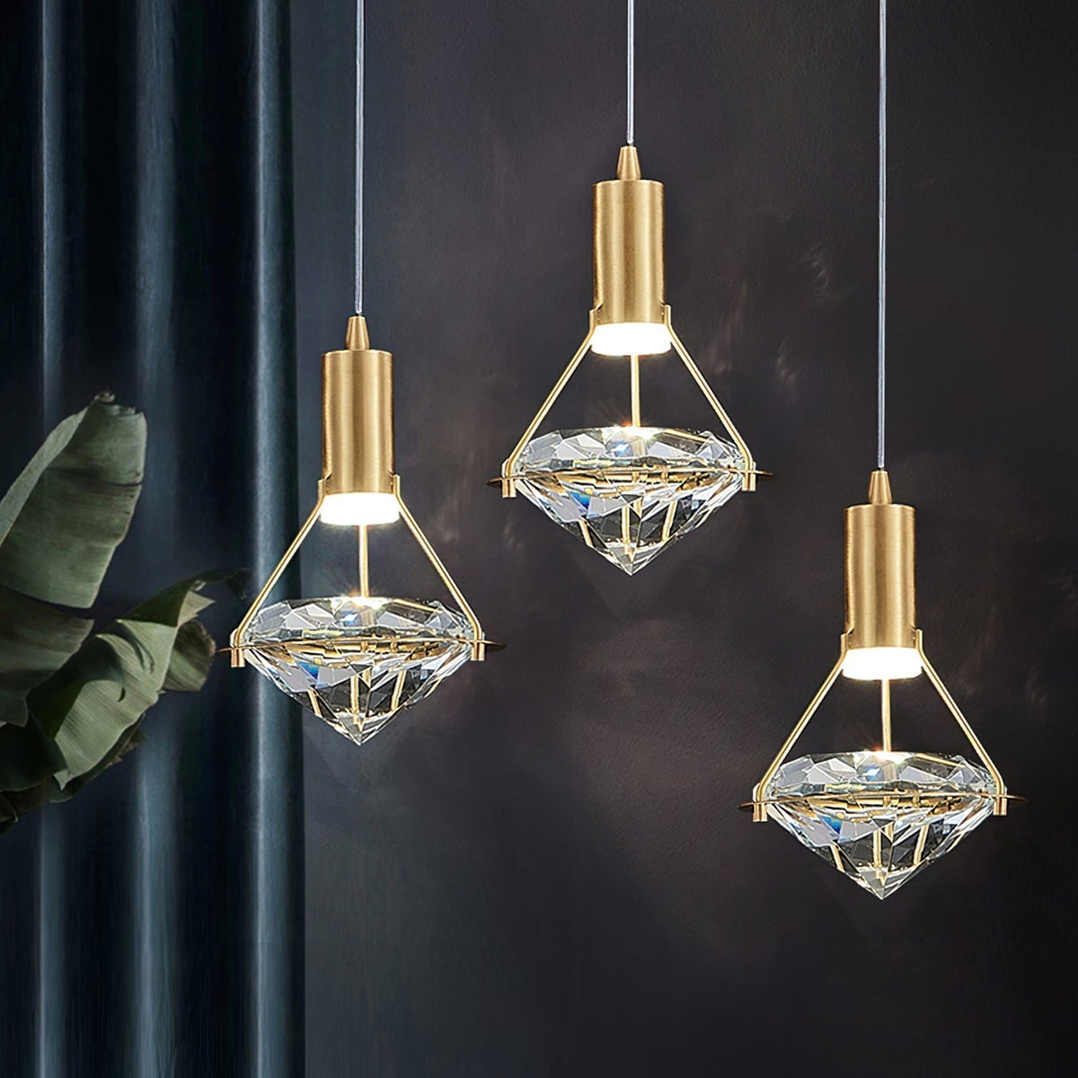 Elysianire Suspension Laiton Cristal Élégante
