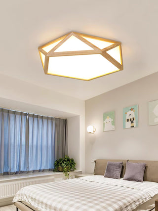 Solara Plafonnier en bois diamant géométrique moderne