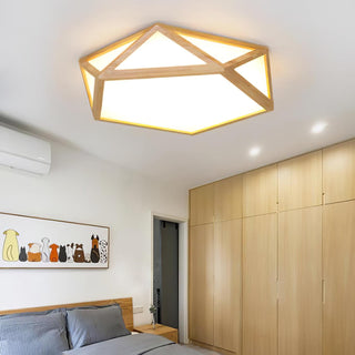 Solara Plafonnier en bois diamant géométrique moderne
