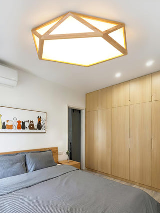 Solara Plafonnier en bois diamant géométrique moderne