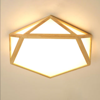 Solara Plafonnier en bois diamant géométrique moderne