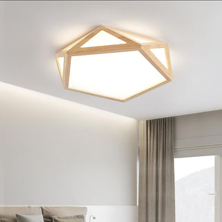 Solara Plafonnier en bois diamant géométrique moderne