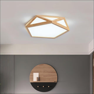 Solara Plafonnier en bois diamant géométrique moderne