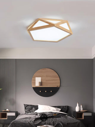 Solara Plafonnier en bois diamant géométrique moderne