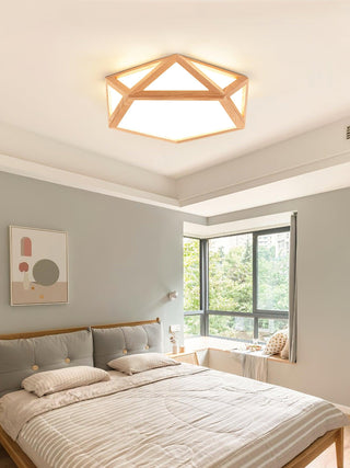 Solara Plafonnier en bois diamant géométrique moderne