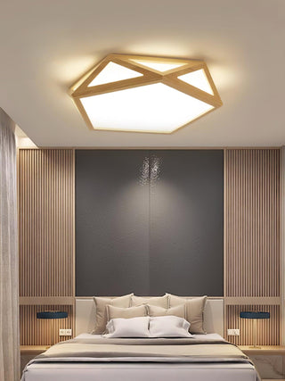 Solara Plafonnier en bois diamant géométrique moderne