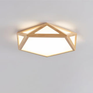 Solara Plafonnier en bois diamant géométrique moderne
