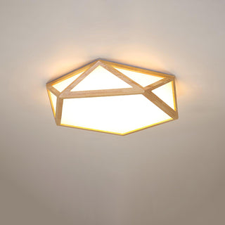 Solara Plafonnier en bois diamant géométrique moderne