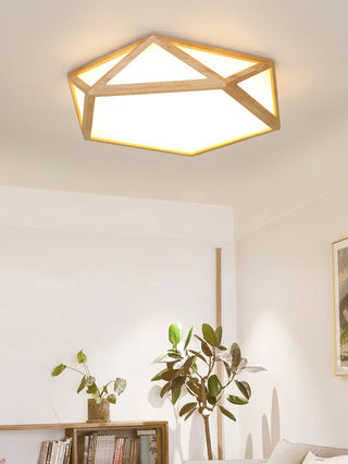 Solara Plafonnier en bois diamant géométrique moderne